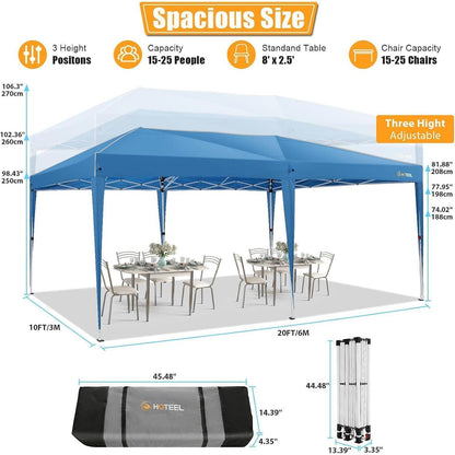 Faltpavillon 3x6 Wasserdicht – Partyzelt mit 6 Seitenwänden