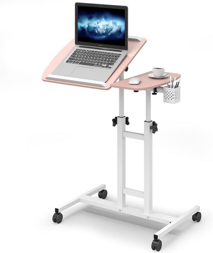 Höhenverstellbarer Laptoptisch mit Rollen und Maustablett