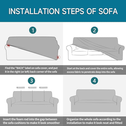 Stretch Sofaüberzug 3-Sitzer – Braun, Rutschfest & Waschbar