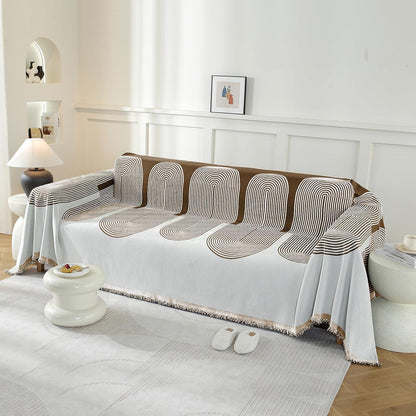 Sofaüberwurf 4-Sitzer, Chenille Dunkelkaffee, 180x380cm