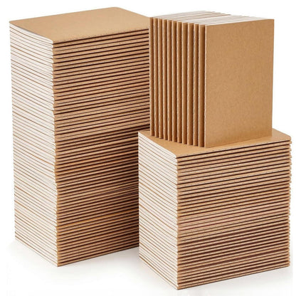 100er Set Blanko Notizbücher A5 | Kraftpapier, 30 Blatt