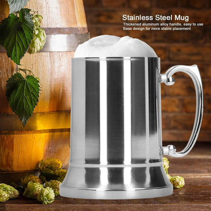 Edelstahl Bierkrug mit Griff – 450ml Vakuum Isoliert