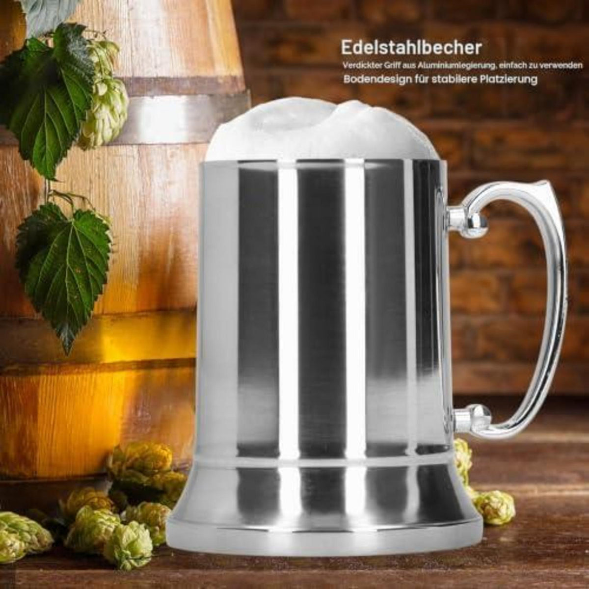 Edelstahl Bierkrug 560ml – Vakuum Isoliert & Robust