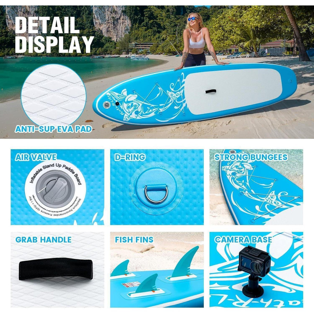 Aufblasbares SUP Board Ultra Light 320cm Wide Stable mit Zubehör Blau