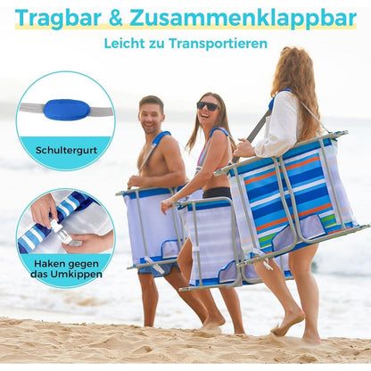 Klappbare Sonnenliege mit Lesefenster und Kopfstütze, 5-fach verstellbar