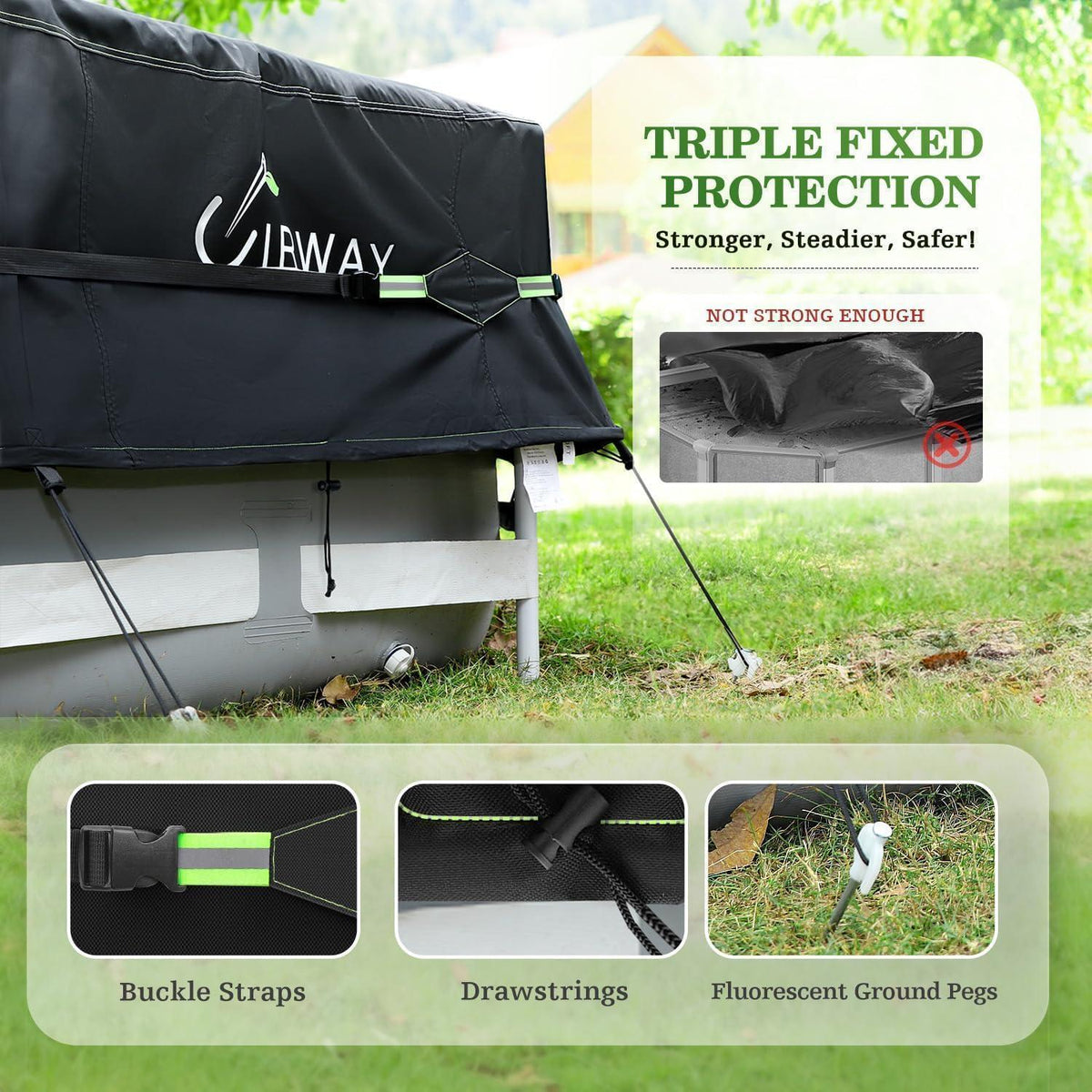 Runde Poolabdeckung 549cm – UV-Schutz & Windfest