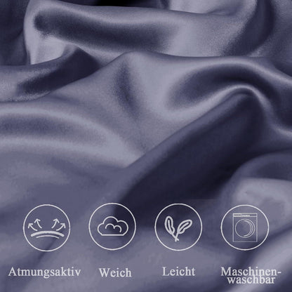 2er Set Satin-Kissenbezüge 60x60cm Dunkelviolett mit Reißverschluss