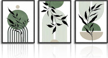3er Set Salbei Grün Boho Wandbilder Modern 30x40cm