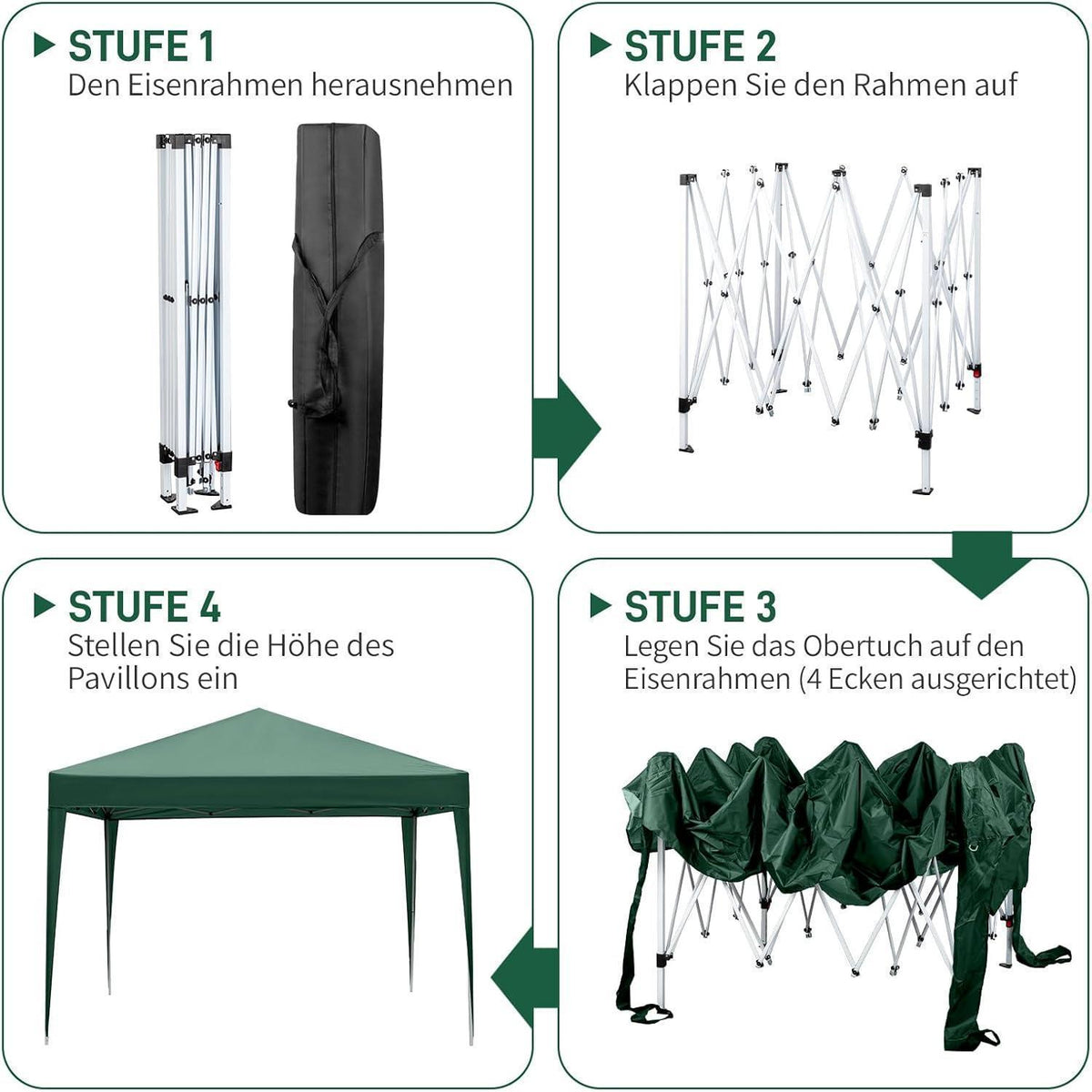3x3m Faltpavillon – Stabil, Wasserdicht & UV-Schutz für Garten & Party