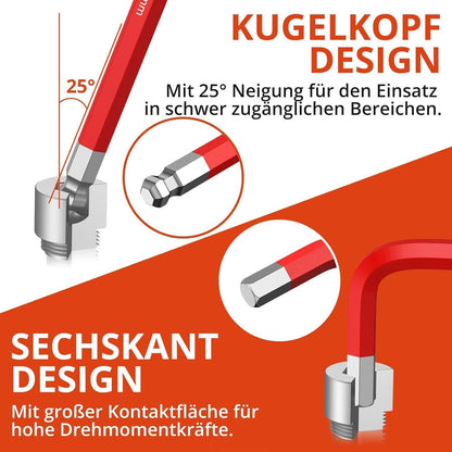 Innensechskant & Torx Schlüssel Satz Lang, 18tlg. Kugelkopf & T-Griff
