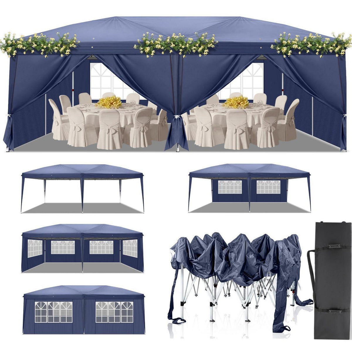 3x6m Faltpavillon Wasserdicht – Winterfest & Höhenverstellbar