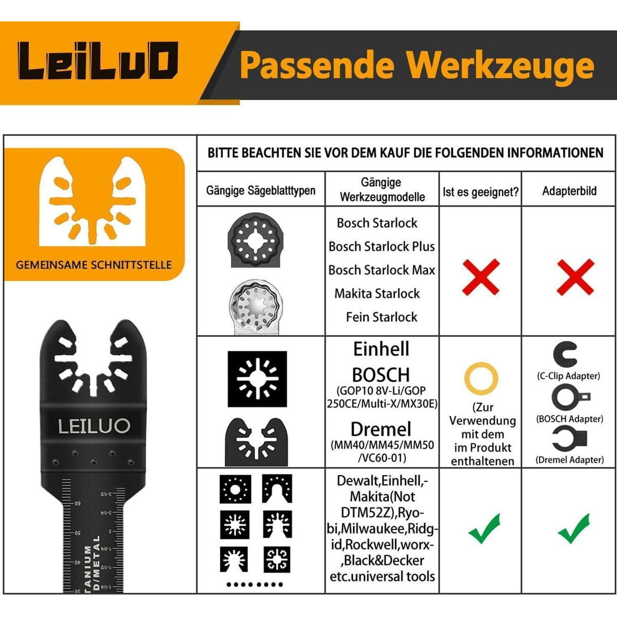 29-teiliges Multitool Sägeblatt Set mit Aufbewahrungstasche