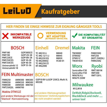 29-teiliges Multitool Sägeblatt Set mit Aufbewahrungstasche