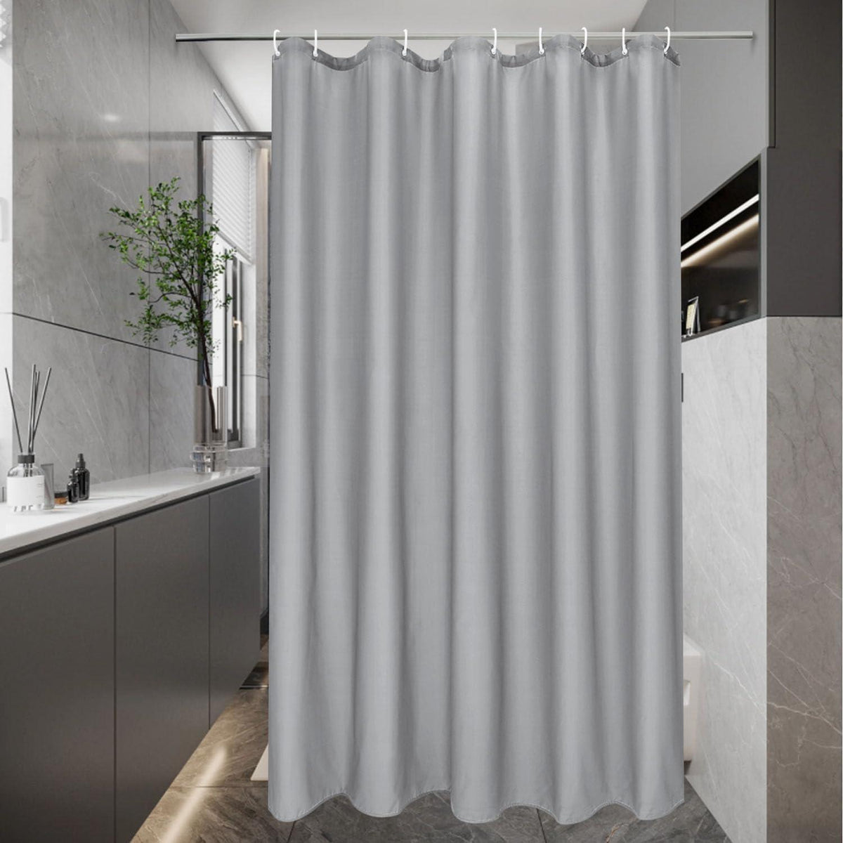 Duschvorhang Grau 120x180 cm – Wasserdicht & Anti-Schimmel