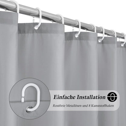 Duschvorhang Grau 120x180 cm – Wasserdicht & Anti-Schimmel