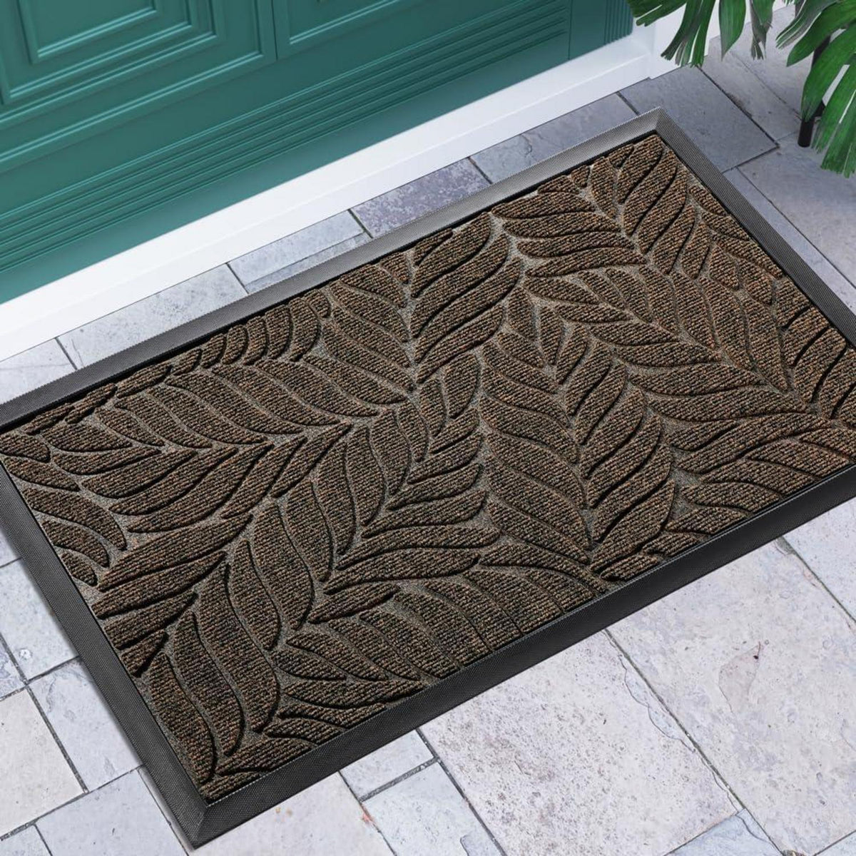 Fußmatte rutschfest 120x80 cm – Braun, wetterfest & sauber