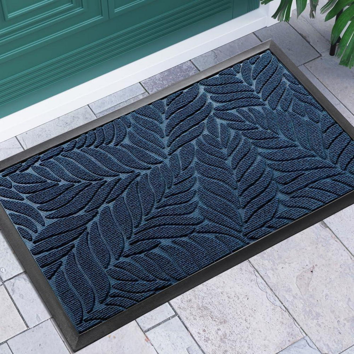 Rutschfeste Fußmatte 75x43 cm – Blau – Für drinnen & draußen