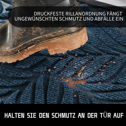 Rutschfeste Fußmatte 75x43 cm – Blau – Für drinnen & draußen