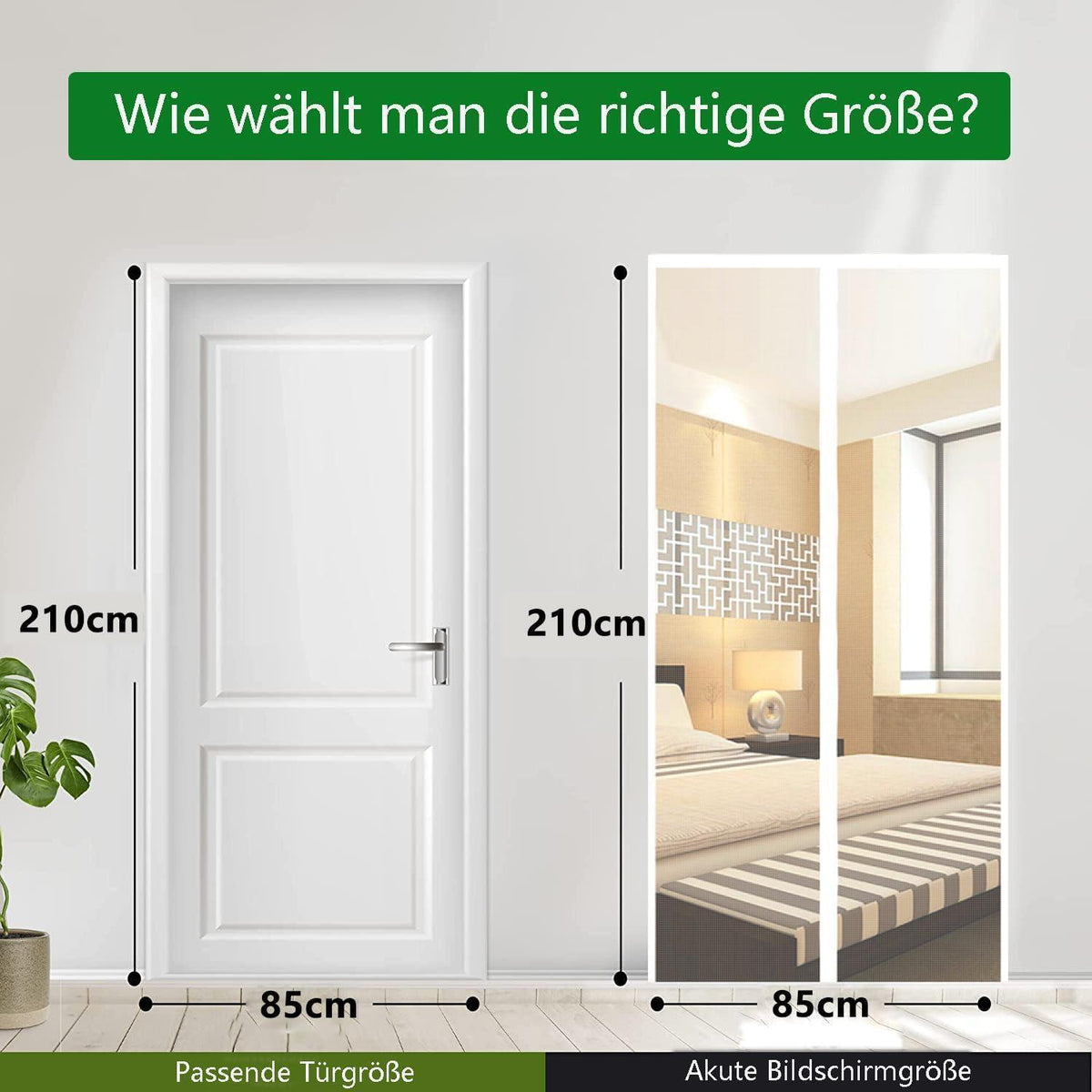 Fliegengitter Balkontür Magnet 85x210cm – Insektenschutz ohne Bohren
