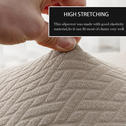 Elastische Stuhlbezüge 2er-Set Jacquard Modern Sandfarben