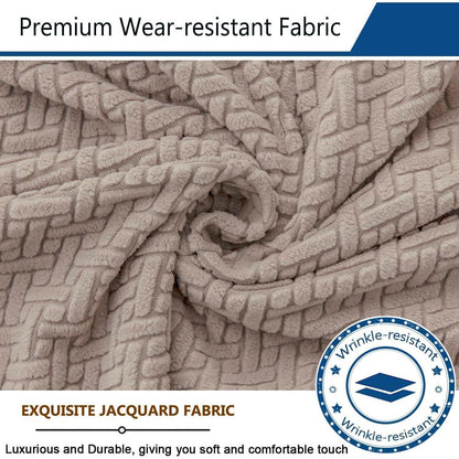 Elastische Stuhlbezüge 2er-Set Jacquard Modern Sandfarben