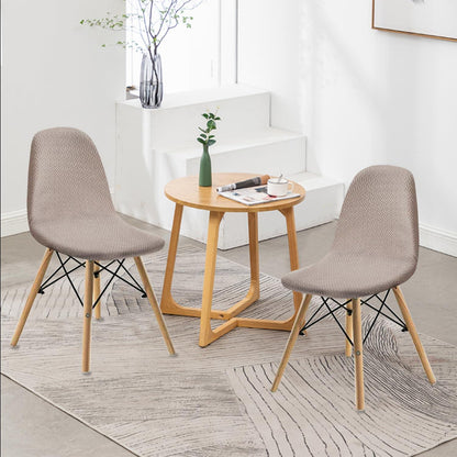 Elastische Stuhlbezüge 2er-Set Jacquard Modern Sandfarben