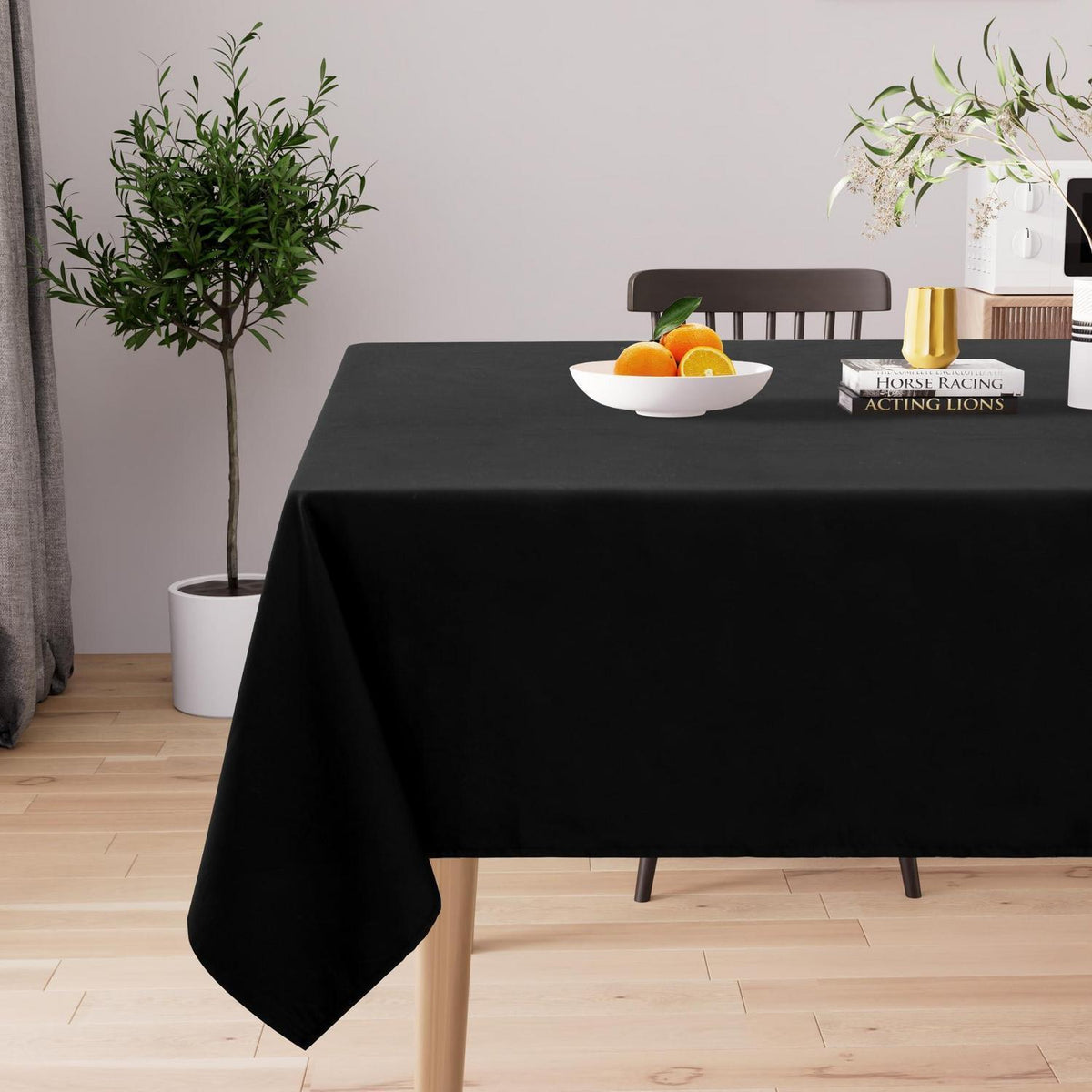 Abwaschbare Tischdecke Rechteckig 130x160 cm – Schwarz