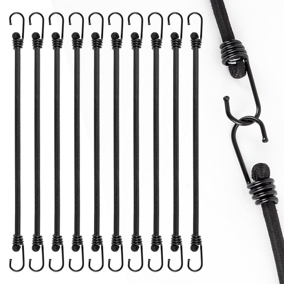 Spanngummis mit Haken – 10er Set, 45 cm, Robust & Vielseitig