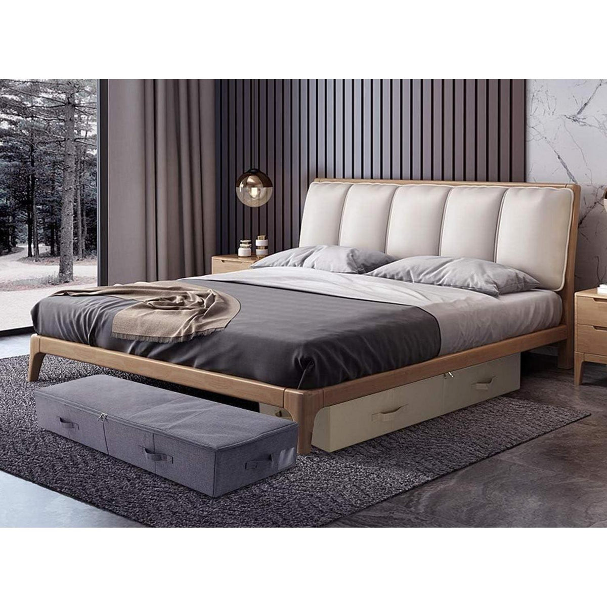2er-Pack Unterbett-Aufbewahrungsboxen, Dunkelgrau