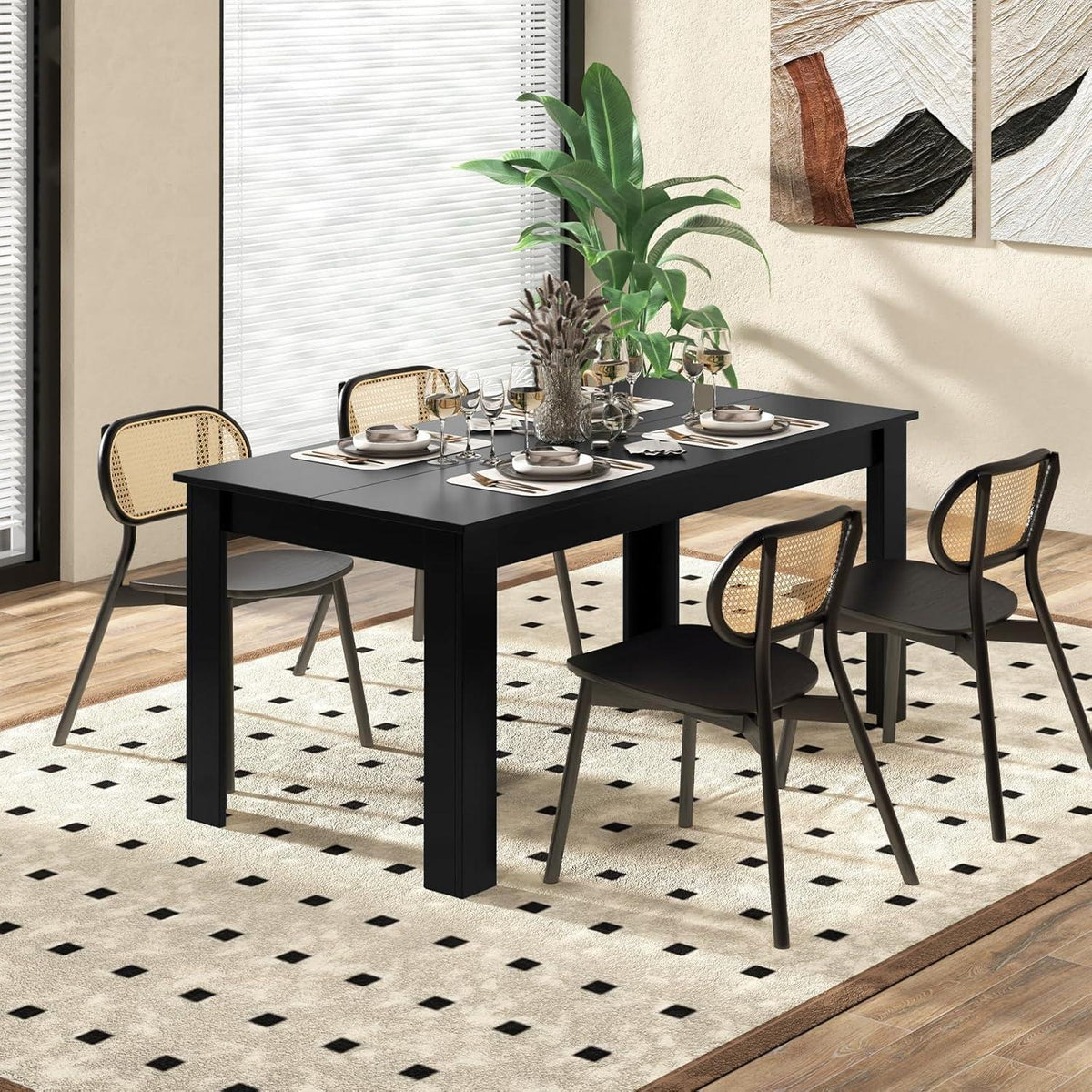 Holz Esstisch 160x80 cm – Modern & Stabil für 4 Personen