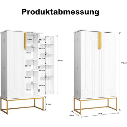 Wohnzimmerschrank mit Regalen – Weißer Küchenvorratsschrank