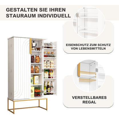 Wohnzimmerschrank mit Regalen – Weißer Küchenvorratsschrank
