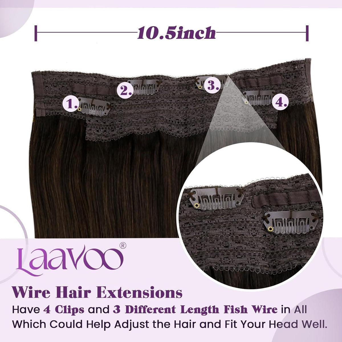 Ombre Braun Echthaar Haarverlängerung mit Draht – 35cm