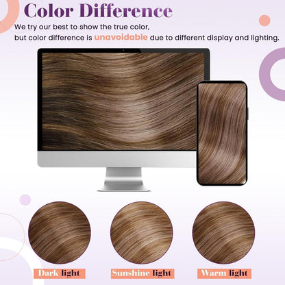 Echthaar-Draht Extensions Braun Blond Ombre 50cm 100g