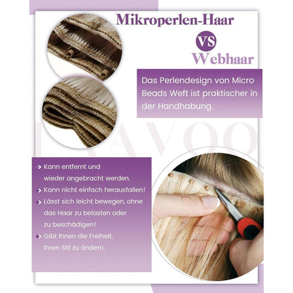 Echthaar Tressen Blond Highlight #18/613 - 12" Weft