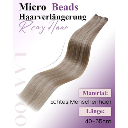 Echthaar Tressen Blond Highlight #18/613 - 12" Weft