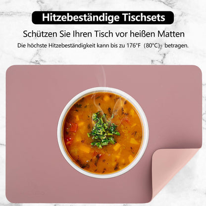 Abwaschbare Tischsets in Lederoptik, 4er Set, Lila + Rosa