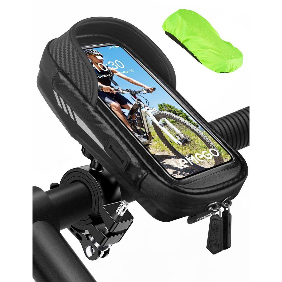 Wasserdichte Fahrrad Handyhalterung mit Lenkertasche 360°