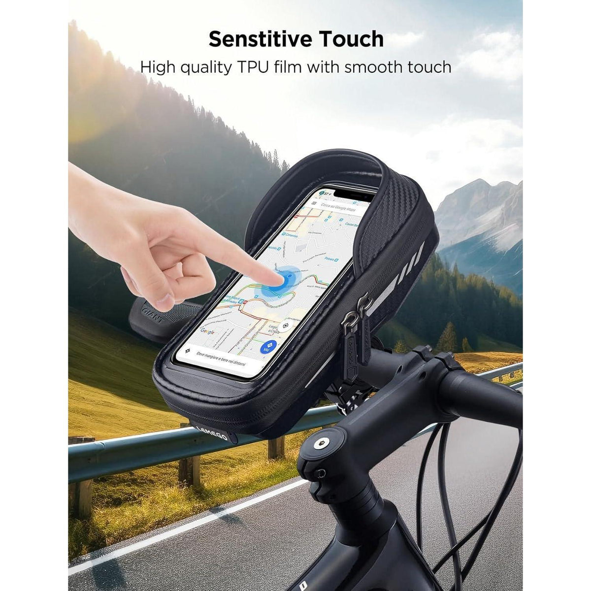 Wasserdichte Fahrrad Handyhalterung mit Lenkertasche 360°