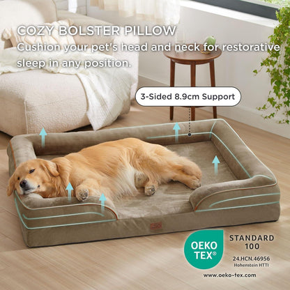 Orthopädisches Hundebett XXL Haselnussbraun 134x106 cm