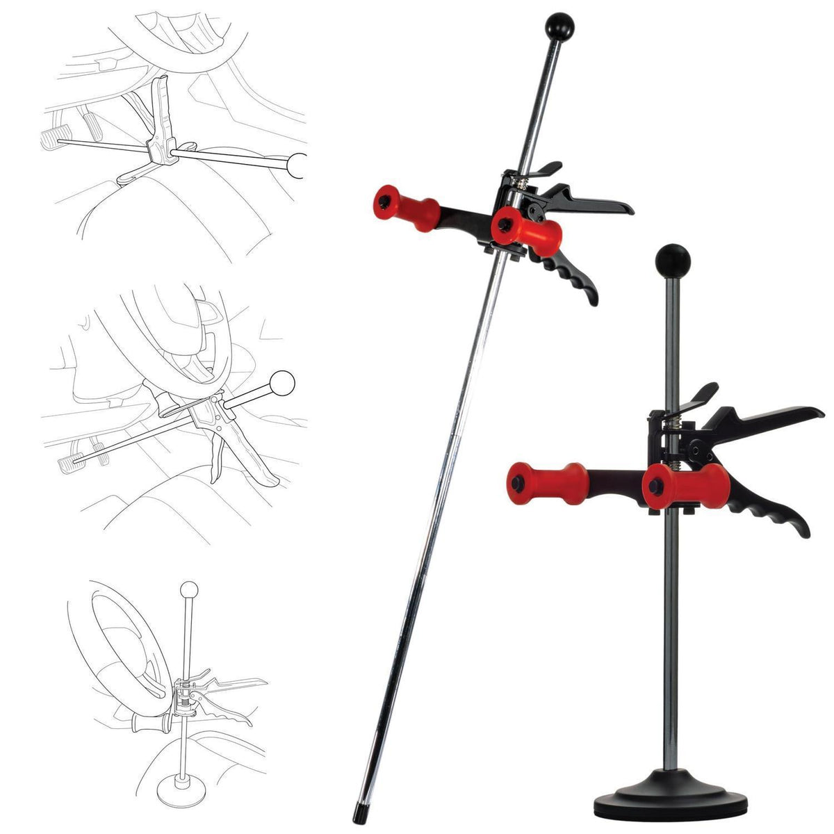 Verstellbare Lenkradhalterung & Bremspedaldrücker Set
