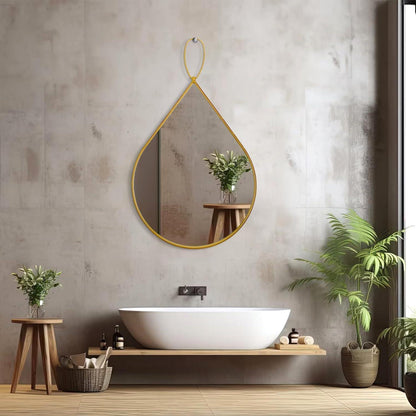 Gold Wandspiegel Modern 65x45 cm Badezimmer Spiegel
