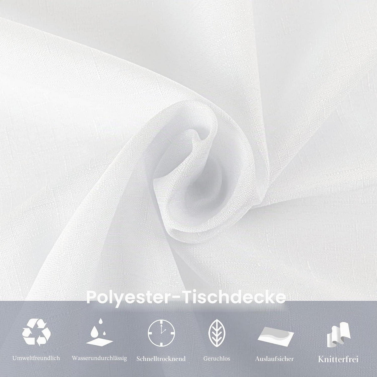 Rechteckige Tischdecke wasserdicht weiß 140x240 cm