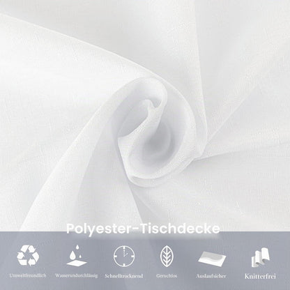 Rechteckige Tischdecke wasserdicht weiß 140x240 cm