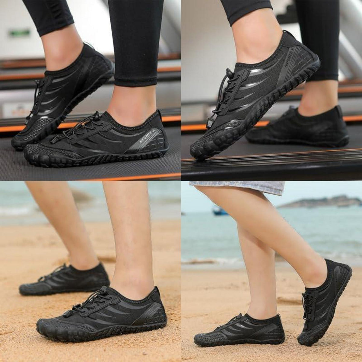 Barfuß Wasserschuhe Schnell Trocknend Schwarz 36-46