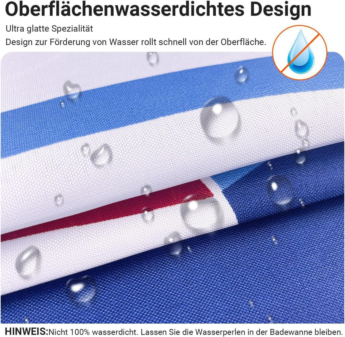Duschvorhang 180x180cm Blaues Segel Antischimmel