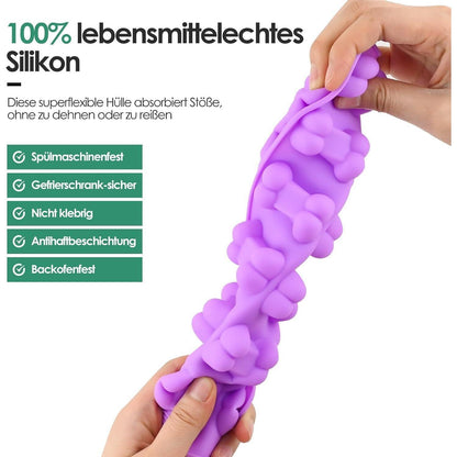 Backmatten für Hundeleckerli – 9er Set mit Bürste
