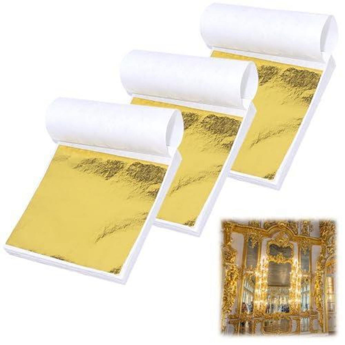 300 Blatt Blattgold zum Basteln – 9x9 cm | Blattgoldfolie für DIY & Handwerk