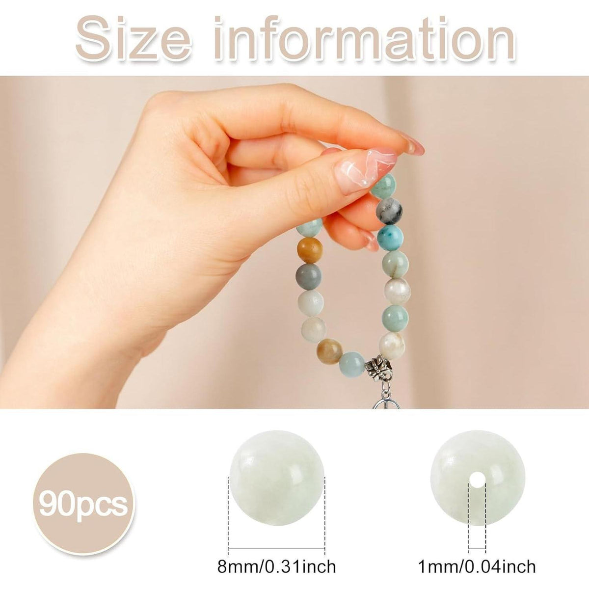 8mm Amazonit Perlen Naturstein für Schmuck DIY