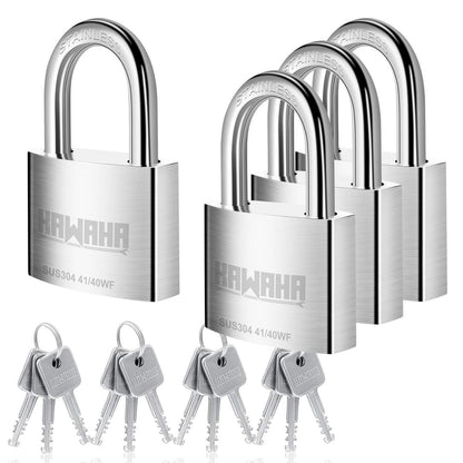 Edelstahl Vorhängeschloss 40mm - 4er Set, gleichschließend
